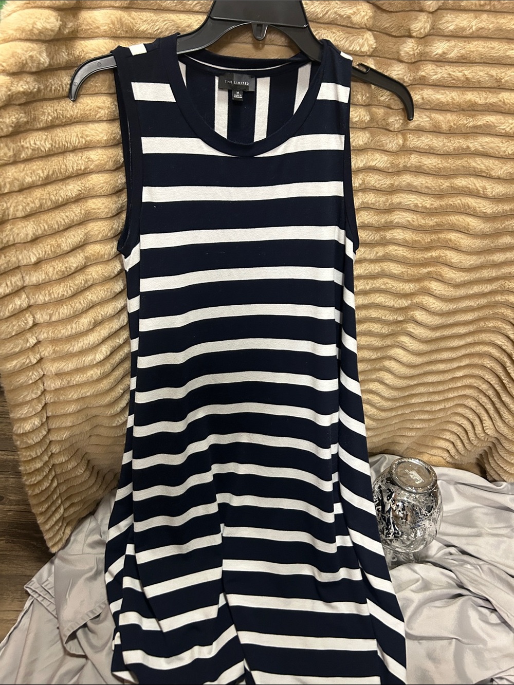 The Limited Navy & White Striped Sleeveless Tank Top